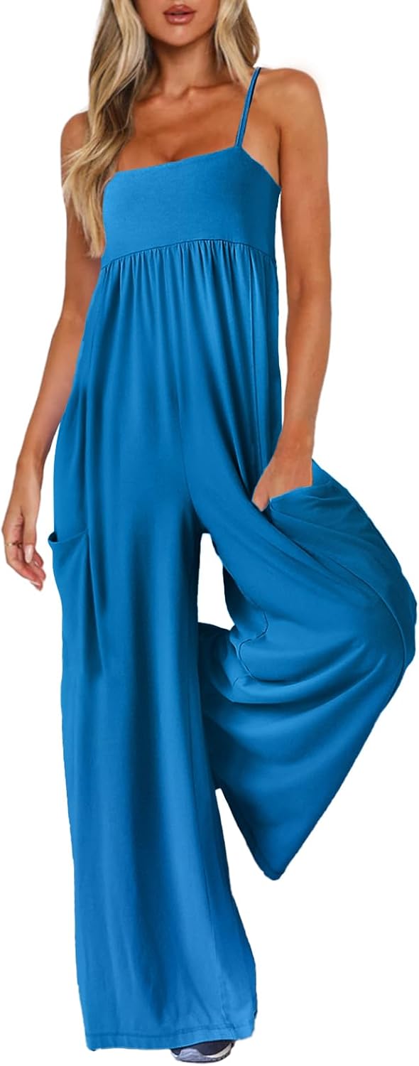 Stylish Women's Jumpsuits with Spaghetti Straps and Pockets