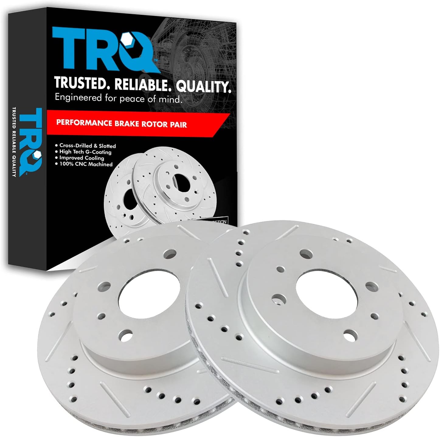 TRQ Front Performance Brake Rotors Set for Saturn SC SL SW Models