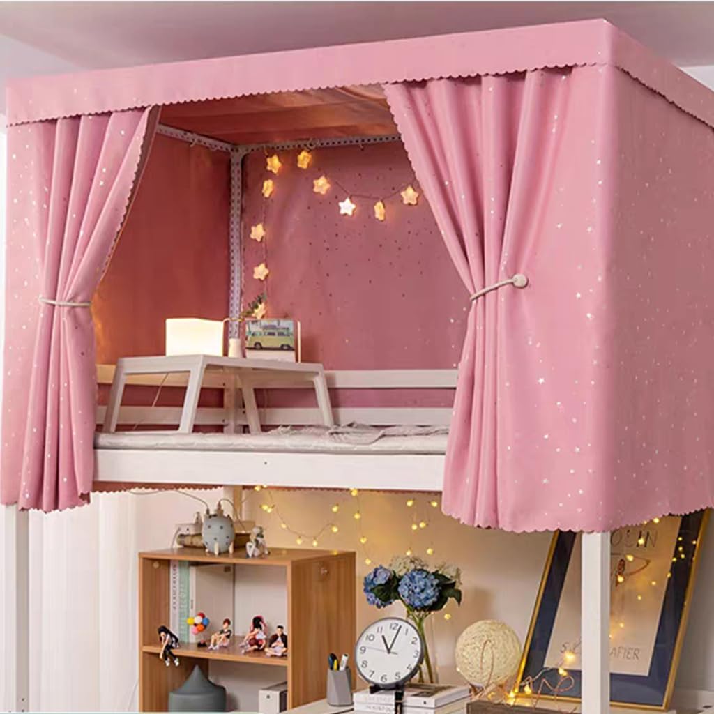 Ultimate Privacy Twin Bunk Bed Canopy - Pink (78x47)