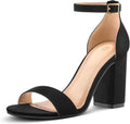 Chunky Block Heels Women's Open Toe Ankle Strap 3.5 in Heels