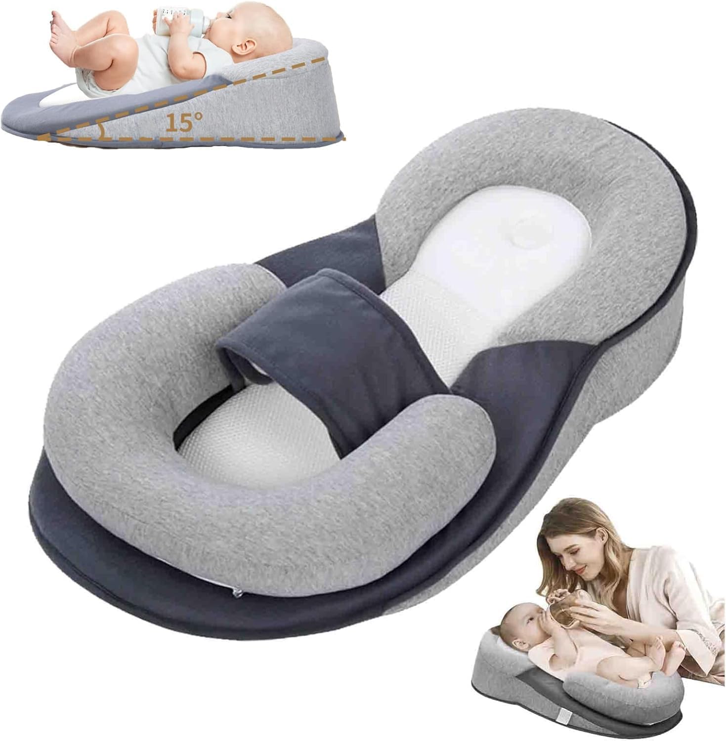 Baby Wedge Pillow for Newborn - Supportive Feeding & Reflux Aid