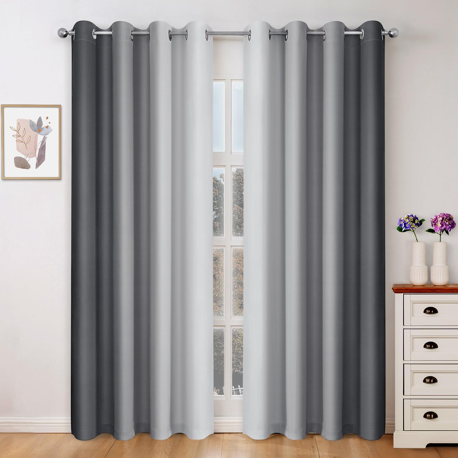 Gray Ombre Blackout Curtains for Stylish Room Darkening