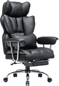 Efomao Big and Tall Office Chair with Leg Rest and Lumbar Support