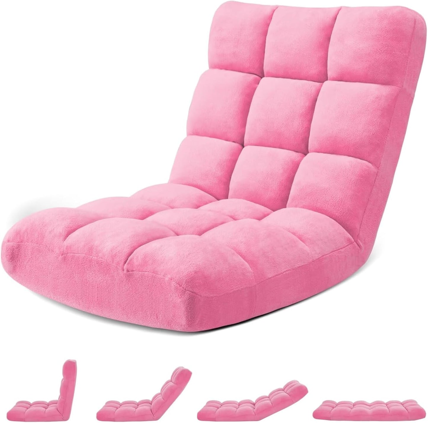 Folding Floor Gaming Chair with 14 Positions for Comfort