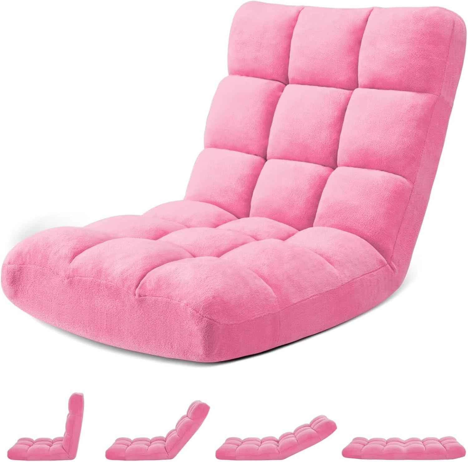 Folding Floor Gaming Chair with 14 Positions for Comfort