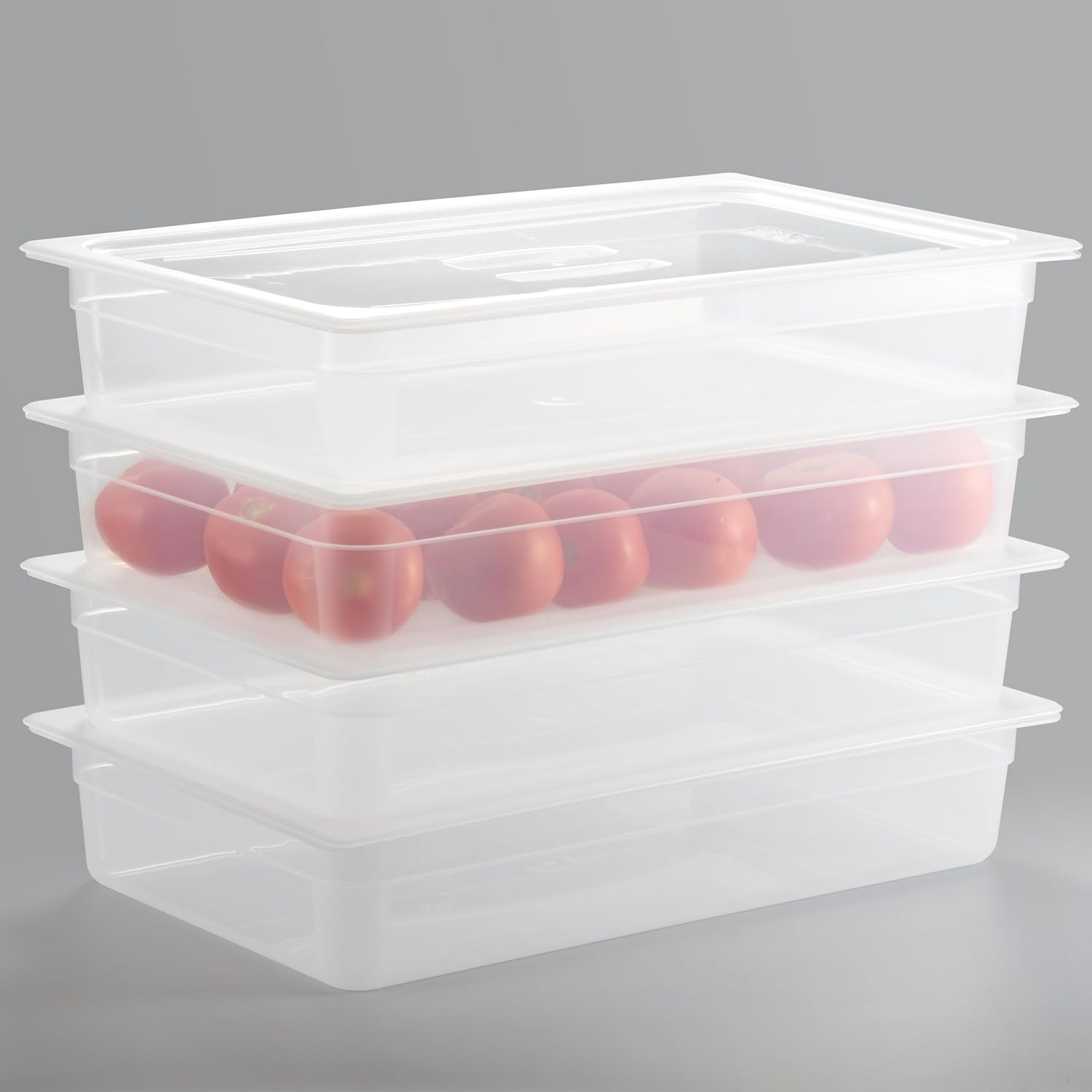 CURTA 4-Pack Full Size 4in Deep Food Pan with Handled Lid