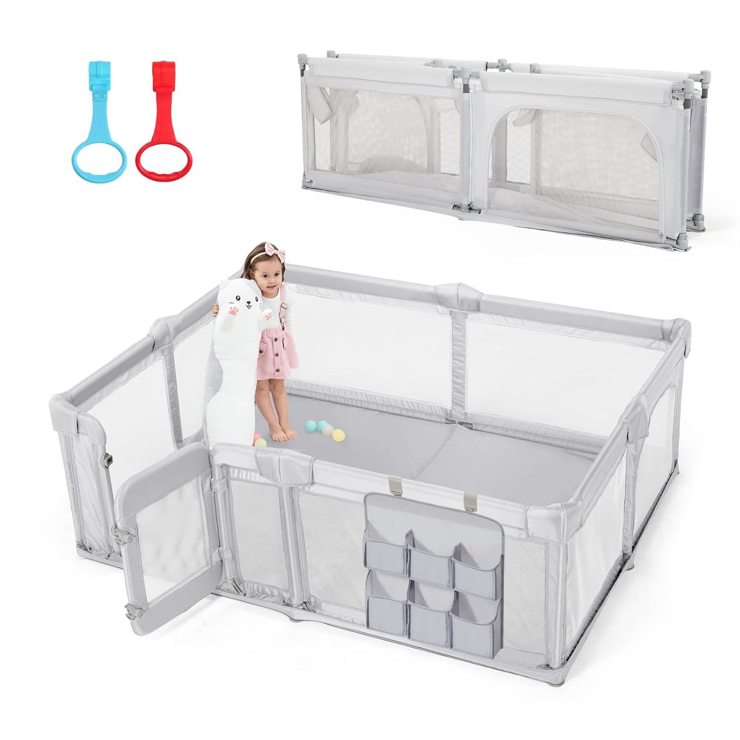 Cholena Baby Playpen 79x59 Foldable Play Yard with Gate