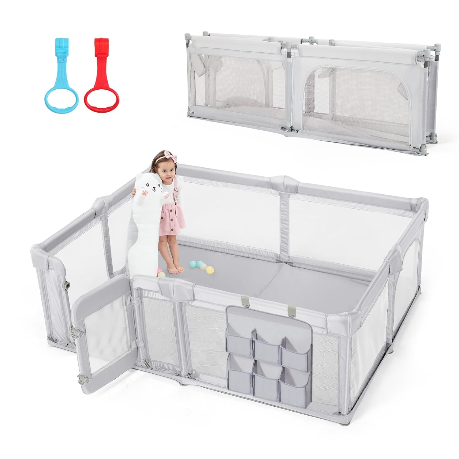 Cholena Baby Playpen 79x59 Foldable Play Yard with Gate