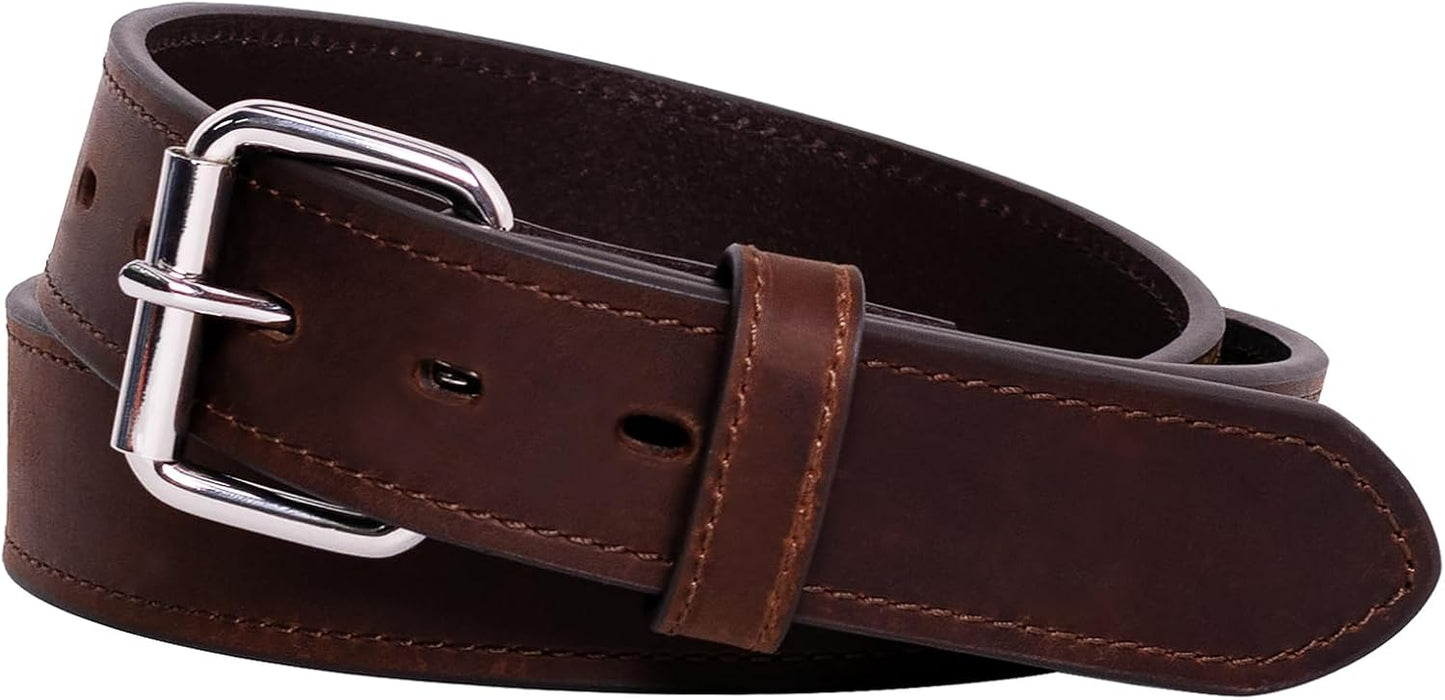 Concealed Carry Leather Gun Belt for Heavy Duty EDC Use