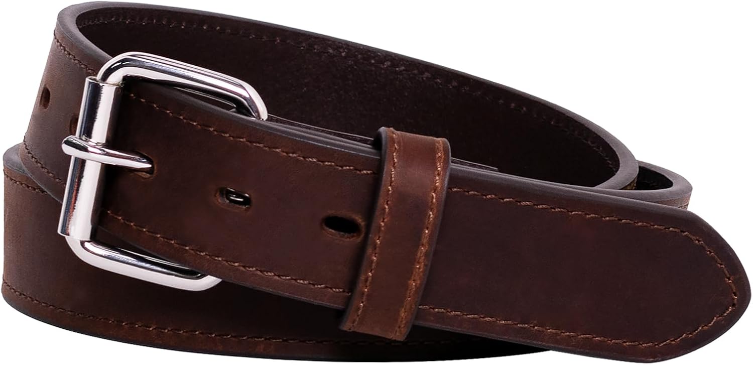 Concealed Carry Leather Gun Belt for Heavy Duty EDC Use