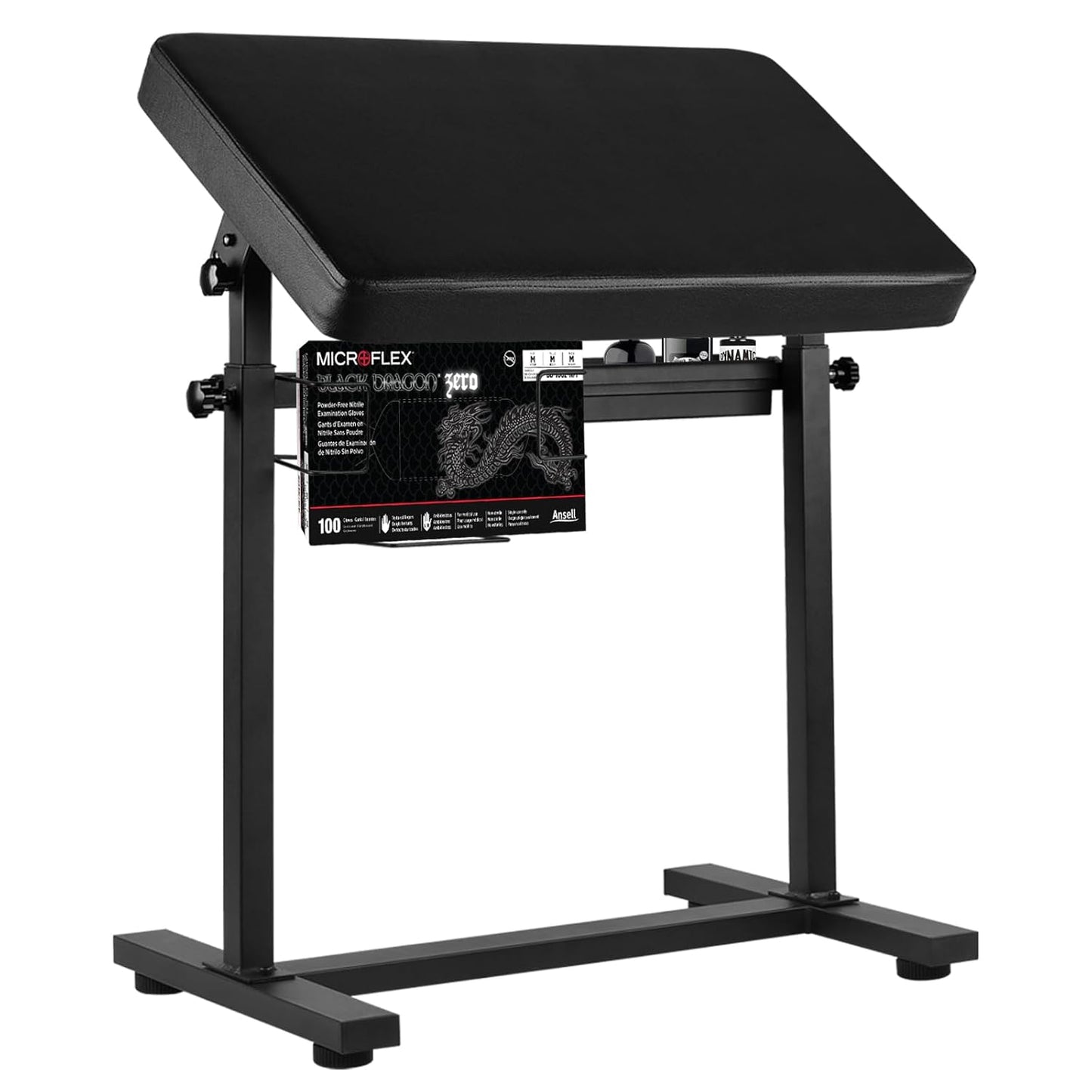 Tattoo Arm Rest Stand with Adjustable Height & Storage Compartment