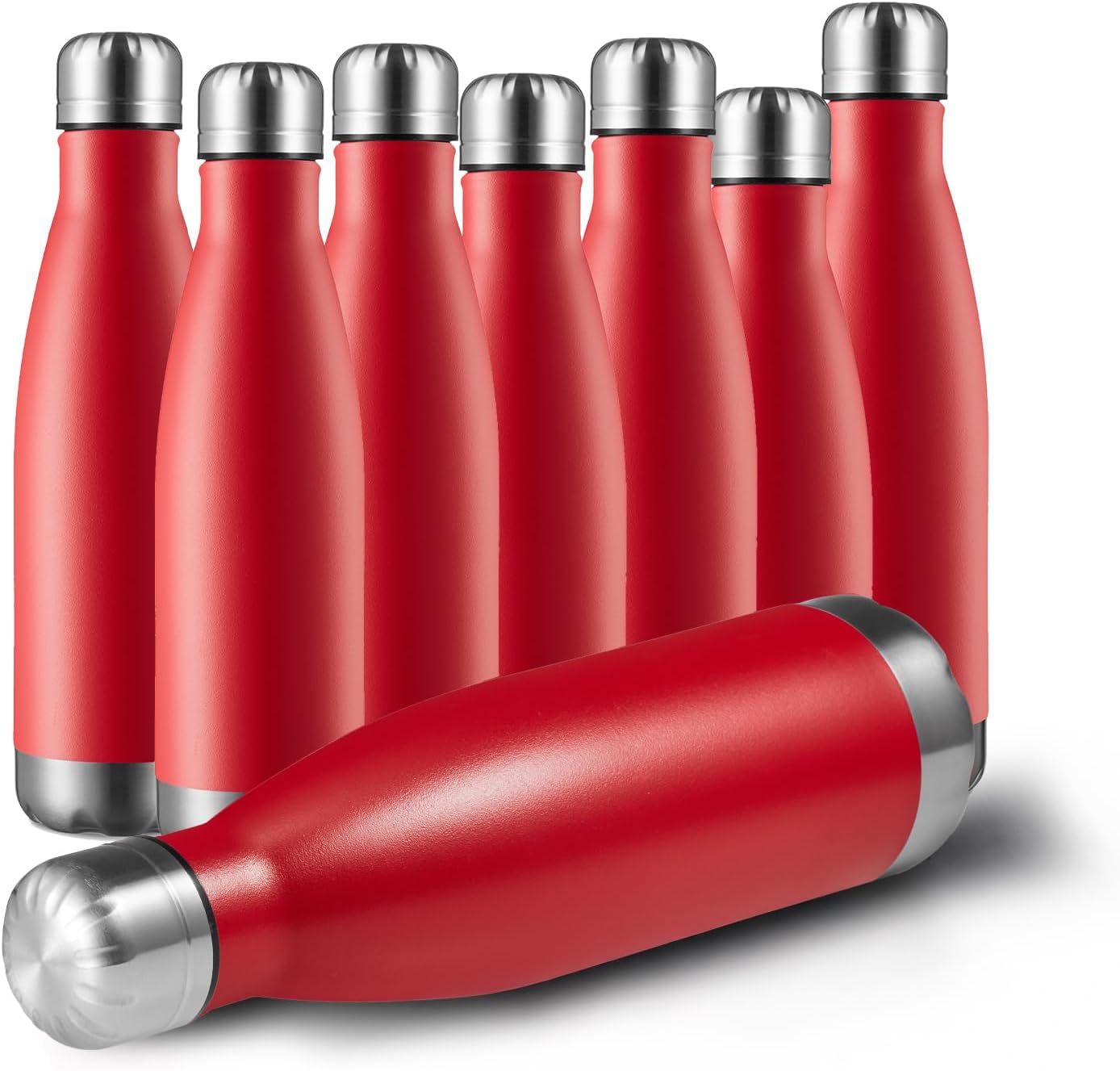 MEWAY 17oz Sport Water Bottle 8 Pack for Hot and Cold Drinks