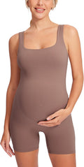 MOMANDA Maternity Bodysuit Sleeveless Shorts Jumpsuit - Soft Support 5