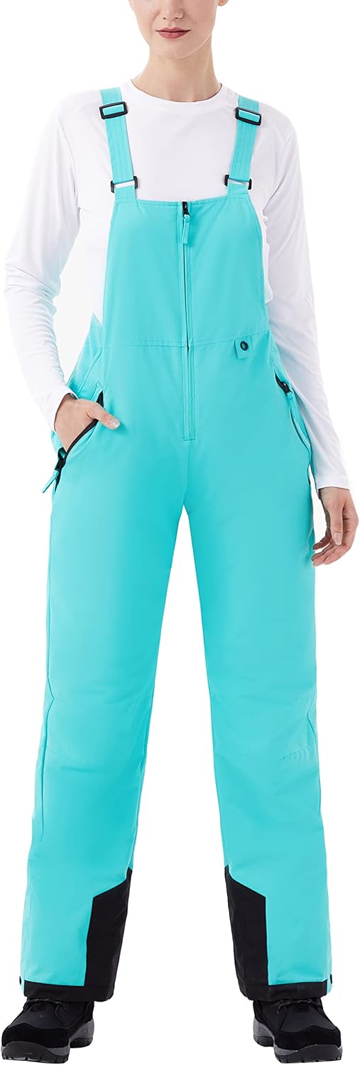 WULFUL Womens Insulated Snow Bibs for Winter Skiing and Snowboarding