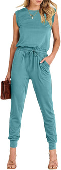 Womens Summer Sleeveless Jumpsuit - Comfortable Everyday Style