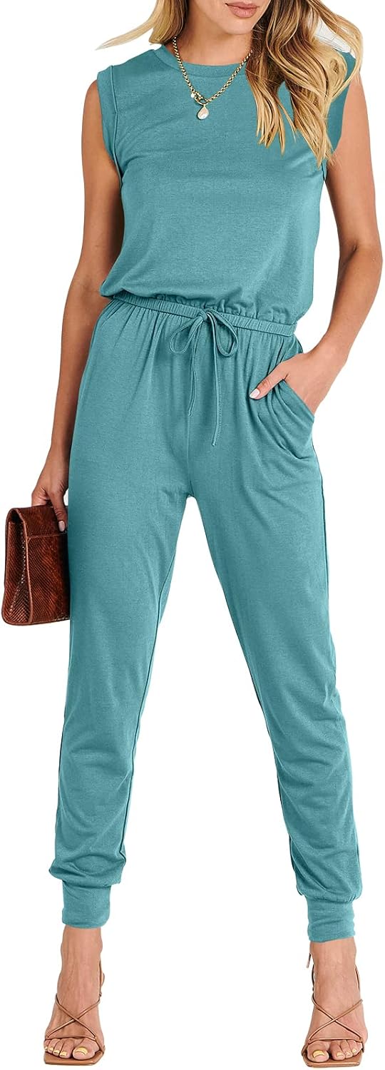 Trendy Womens Summer Sleeveless Jumpsuit for Casual Fashion