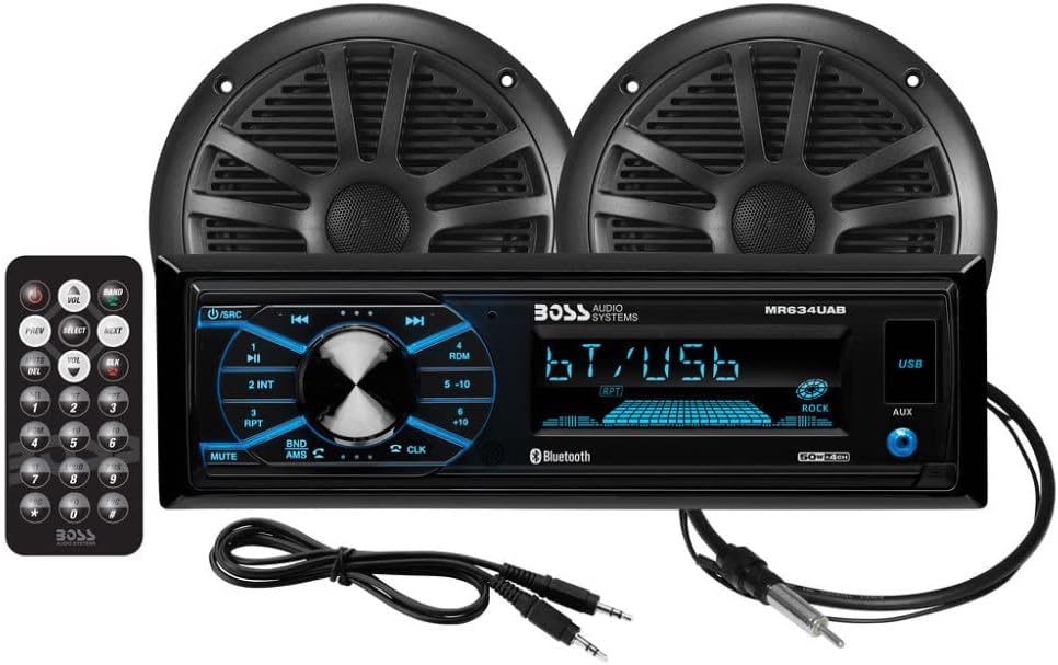 BOSS Audio Systems MCBK634B.6 Marine Stereo & 6.5 Inch Speakers