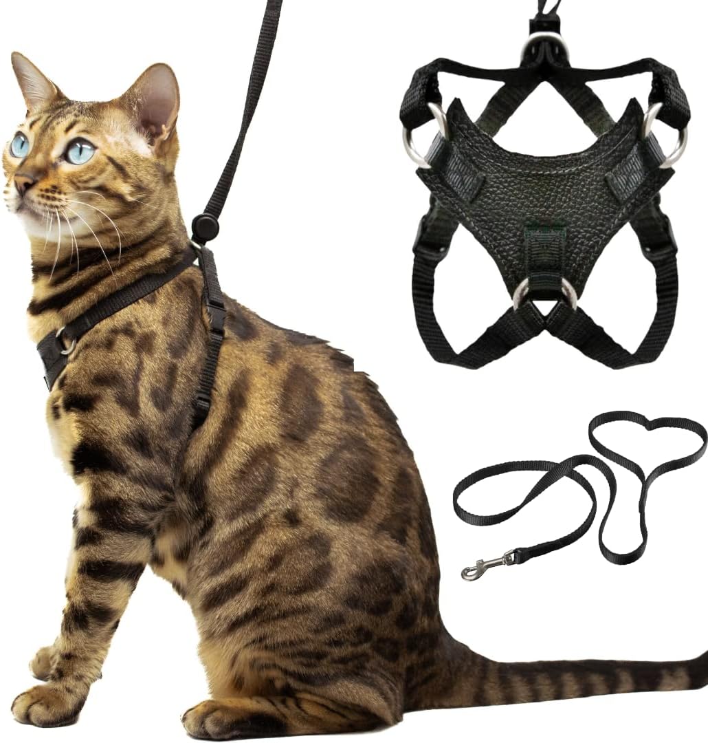 Houdini Escape Proof Cat Harness and Leash Set for Safe Walks