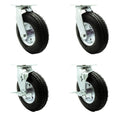 Service Caster 8 Inch Swivel Pneumatic Casters Set of 4 - Heavy Duty