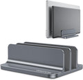 Vertical Laptop Stand - Double Dock Adjustable Aluminum Stand