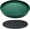 Ceramic Plant Saucer Pot Tray 12.7 in Green - Durable Glazed Drainage