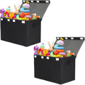 Large Toy Box Chest Storage 2 Pack - Collapsible Flip-Top Toy