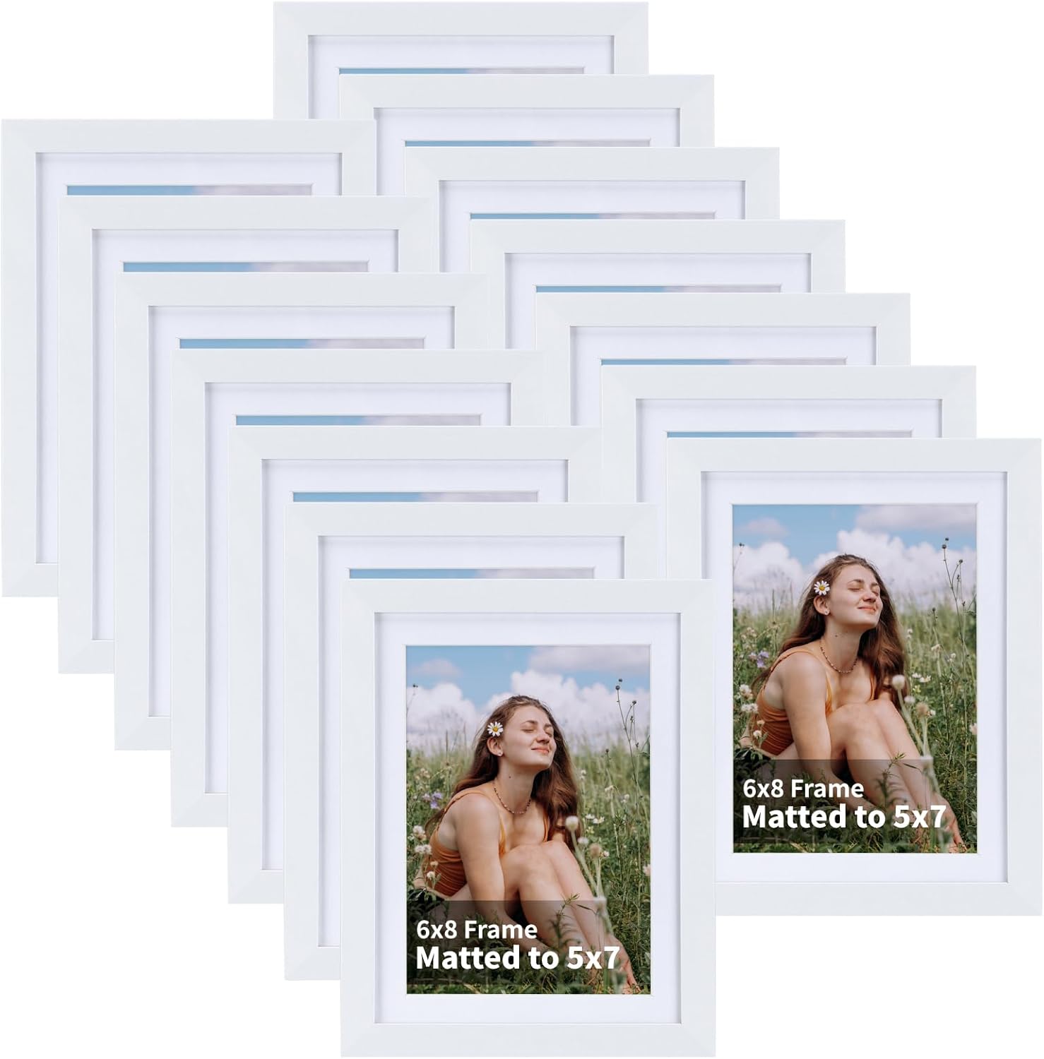 5x7 Picture Frames Set of 15 for Wall and Table Top Display
