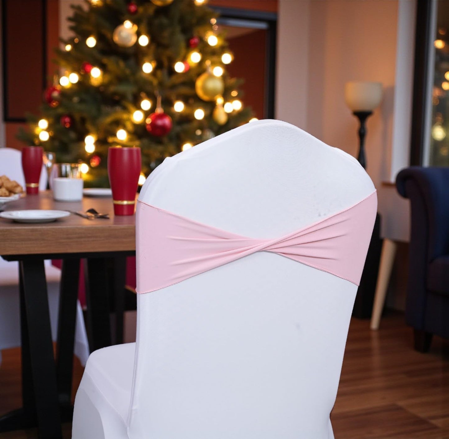 MDS 75 Pack Spandex Chair Sashes for Weddings and Parties