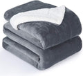 NANPIPER Flannel Blanket Reversible Sherpa Throw for Cozy Comfort