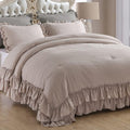 Masaca Twin Ruffled Comforter Set - Shabby Boho Chic Taupe