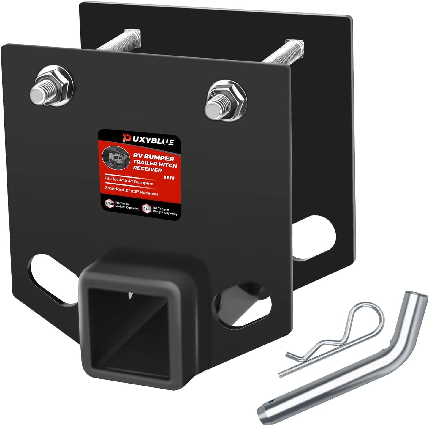 RV Bumper Trailer Hitch Receiver Adapter for 4in x 4in Bumpers
