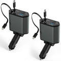 Retractable Car Charger 4 in 1 66W Cigarette Lighter USB Charger