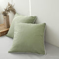 Linen Euro Sham Covers 26in Set of 2 - Breathable Sage Green