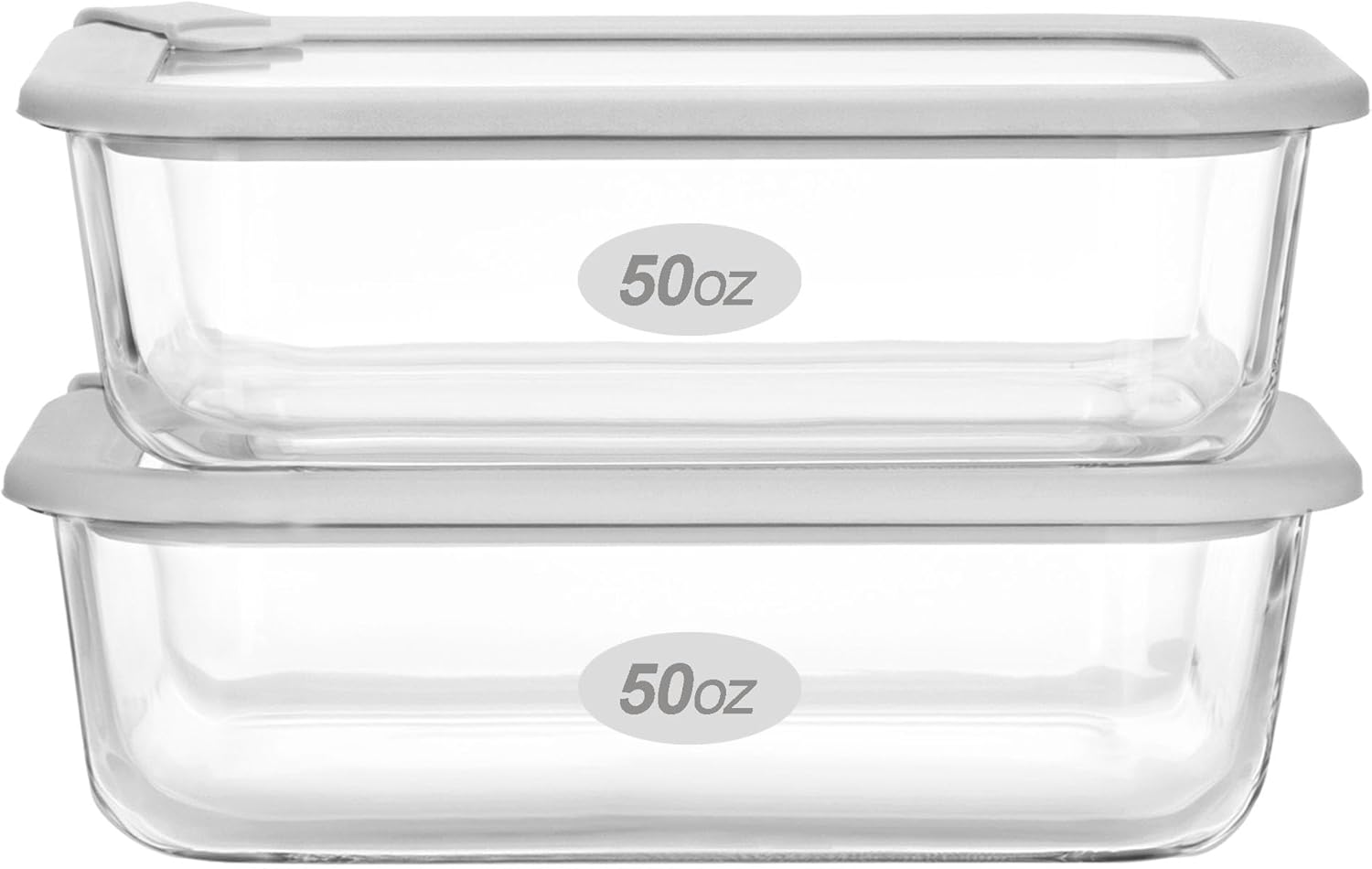 Glass Food Containers with Silicone Lids for Meal Prep 50oz
