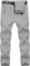 Men's Lightweight Hiking Pants with Belt - Quick-Dry Outdoor Pants all