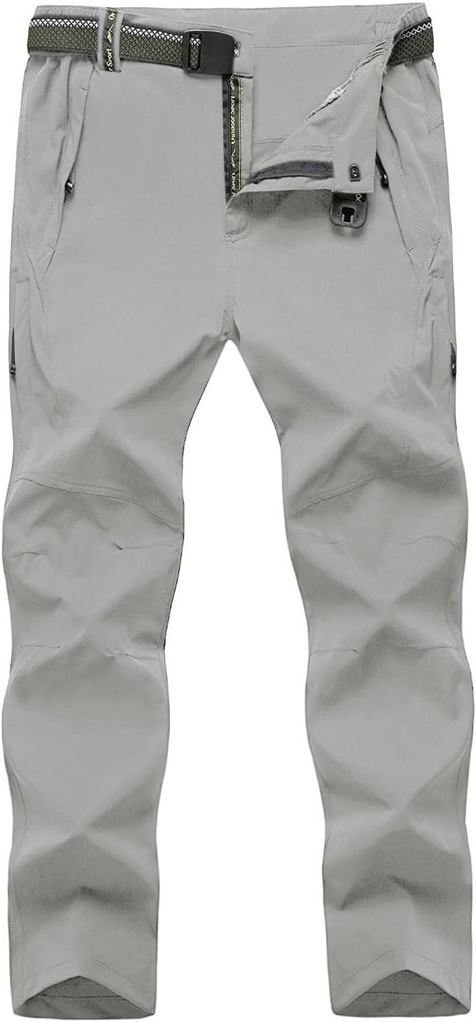 TBMPOY Men's Lightweight Hiking Pants with 5 Zip Pockets