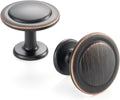1-1/4 in Round Oil Rubbed Bronze Cabinet Knobs 20 Pack - Solid Metal