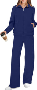 XIEERDUO Women's 2 Piece Lounge Set - Comfortable Full Zip Tracksuit
