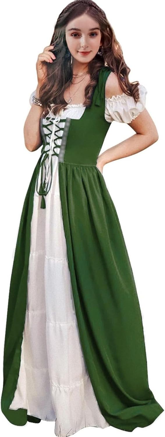 Abaowedding Renaissance Costume Women Medieval Dress for Events
