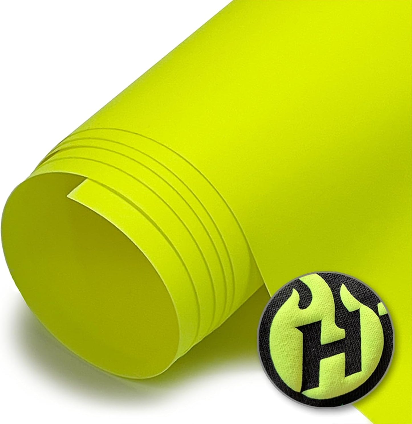 HT Puff Heat Transfer Vinyl 20 in Neon Yellow for Creative Projects