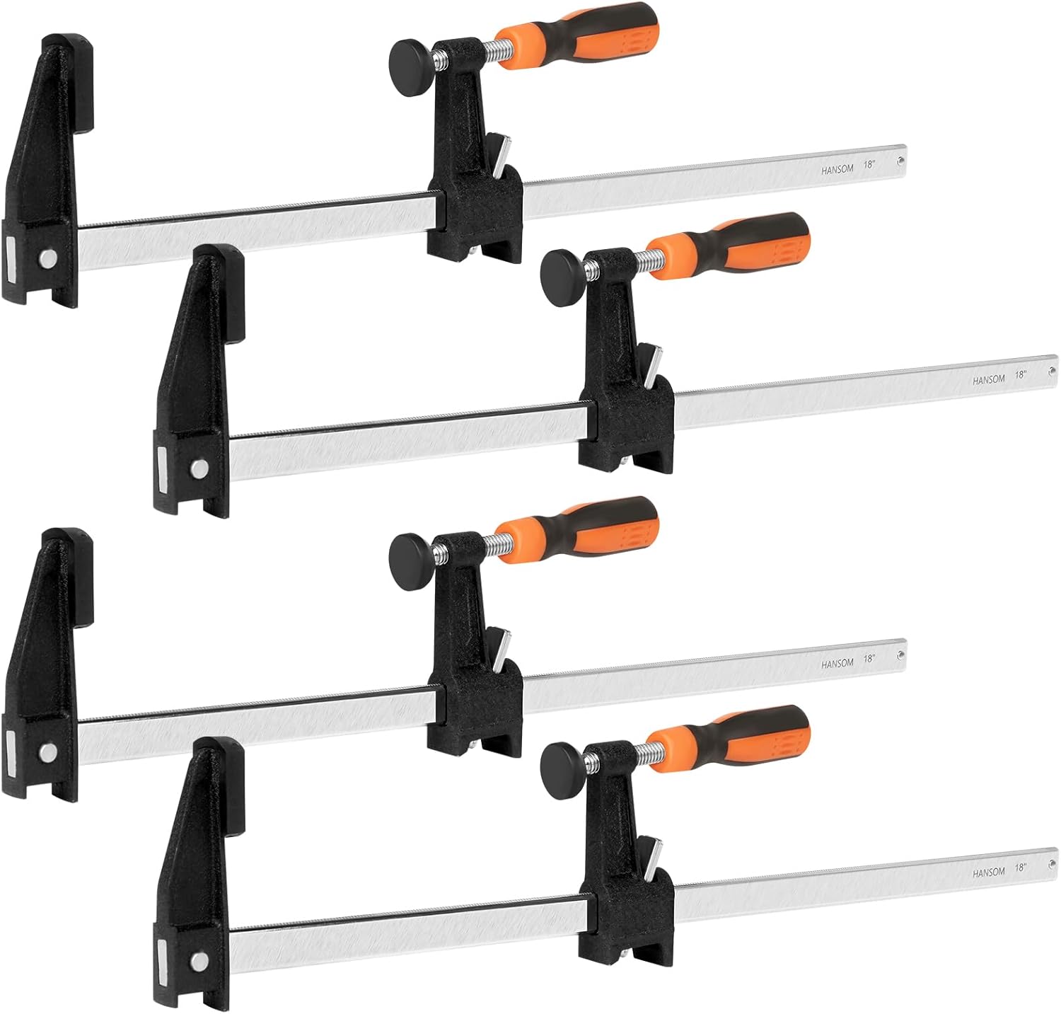 18 inch Bar Clamps 4-Pack for Heavy Duty Woodworking Projects