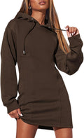 AlvaQ Womens Hoodie Dress Pleated Sweatshirt Tunic - Cozy Fall Fit