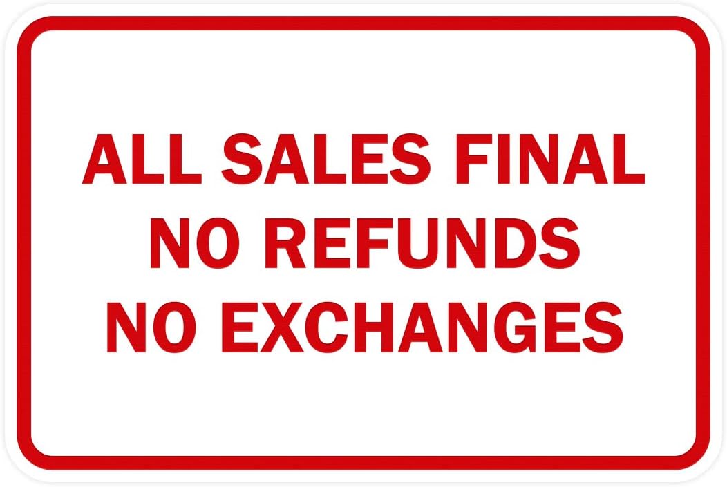 Classic Framed All Sales Final Sign - Large 5 Pack for Business
