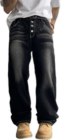 Hip Hop Baggy Jeans for Men - Stylish Wide Leg Skater Denim