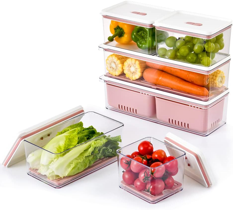 Lille Home Stackable Produce Saver for Fresh Fruits and Veggies