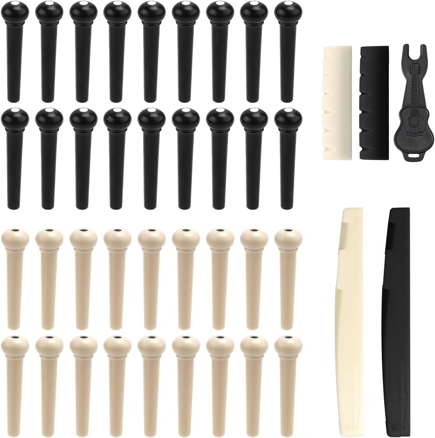 Guitar Pegs Replacement Kit by Gosknor - 36pcs | String Winder, Cutter, Saddle Nut