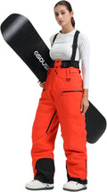GSOU SNOW Womens Baggy Snowboard Pants Ski Bibs - Warm Waterproof are