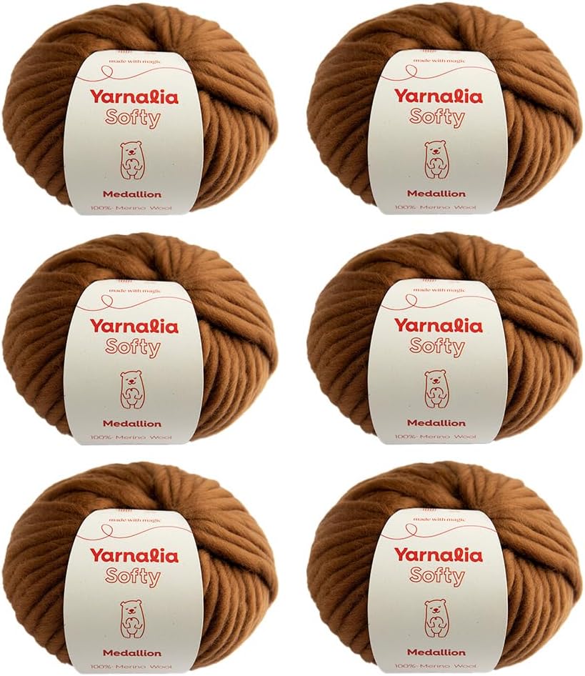 Softy Yarn Bulky Weight 6-Pack for Cozy Knitting & Crocheting