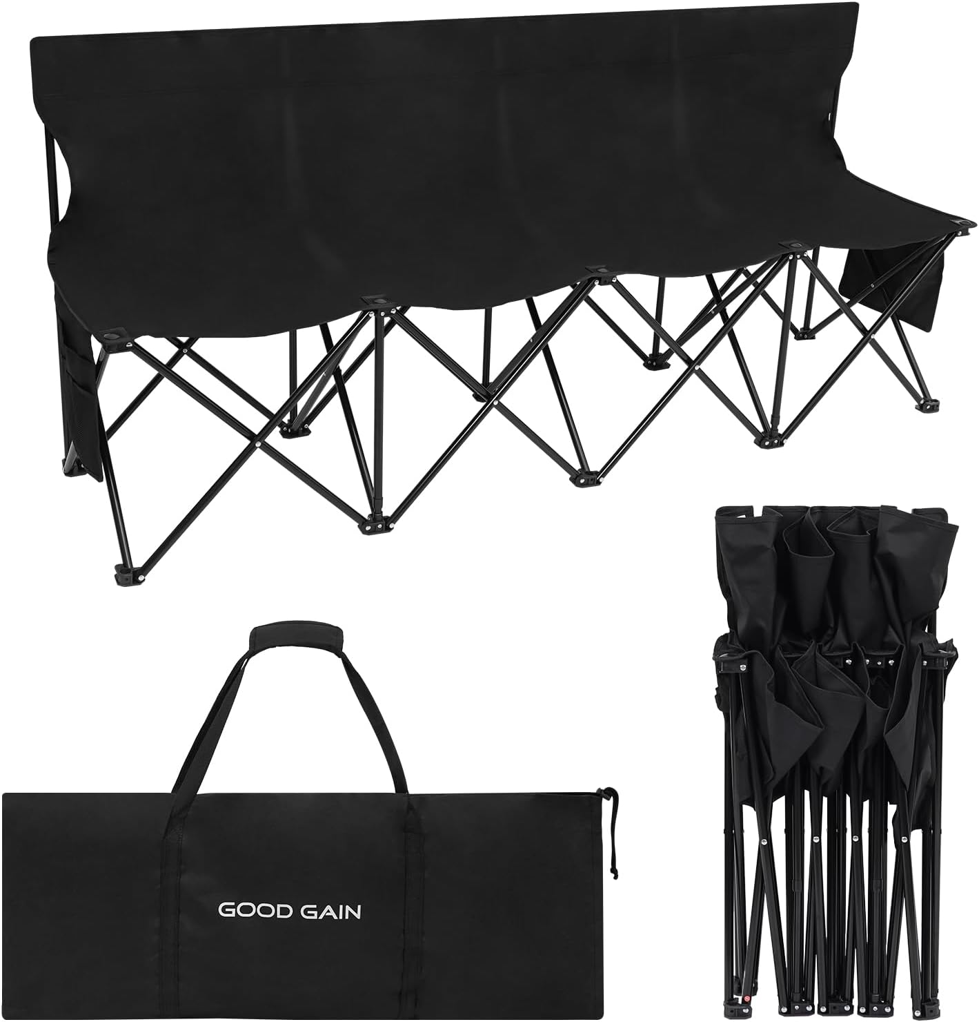 G GOOD GAIN Portable Soccer Bench - Comfortable Team Seating