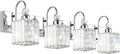 Ralbay Chrome Crystal Vanity Light 4-Lights 31.5in - Modern Bathroom